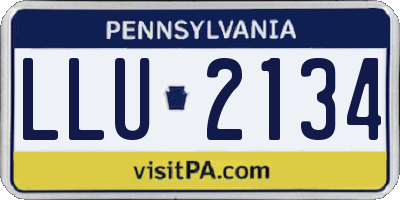 PA license plate LLU2134