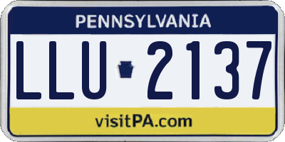 PA license plate LLU2137