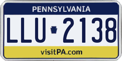 PA license plate LLU2138