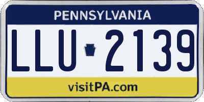 PA license plate LLU2139