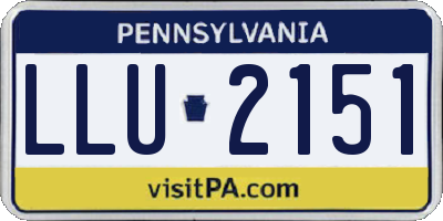PA license plate LLU2151