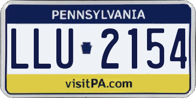 PA license plate LLU2154