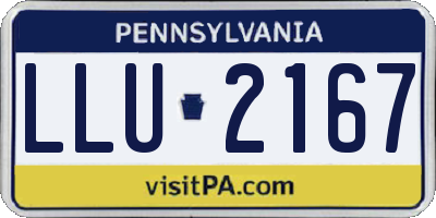 PA license plate LLU2167