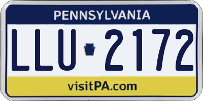 PA license plate LLU2172