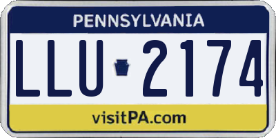 PA license plate LLU2174
