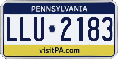 PA license plate LLU2183