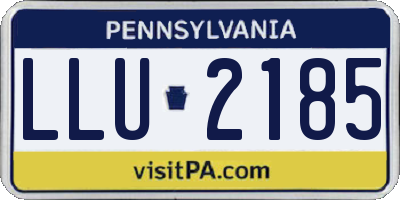 PA license plate LLU2185