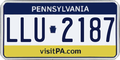 PA license plate LLU2187