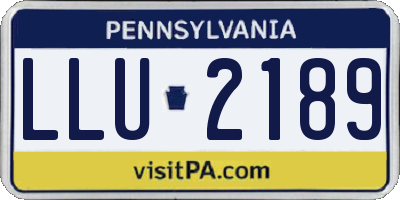 PA license plate LLU2189