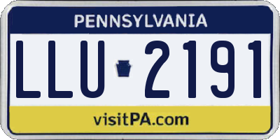 PA license plate LLU2191