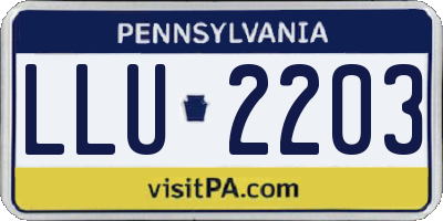 PA license plate LLU2203