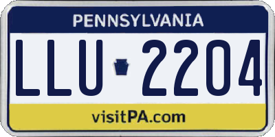 PA license plate LLU2204