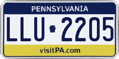 PA license plate LLU2205