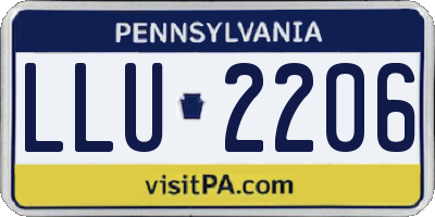 PA license plate LLU2206