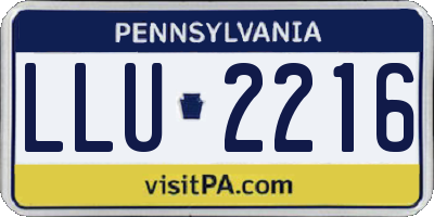 PA license plate LLU2216
