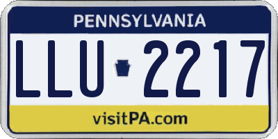 PA license plate LLU2217