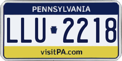 PA license plate LLU2218