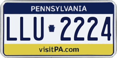PA license plate LLU2224