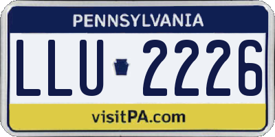 PA license plate LLU2226