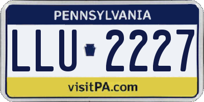 PA license plate LLU2227