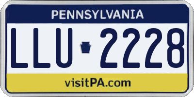 PA license plate LLU2228