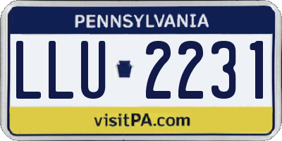 PA license plate LLU2231