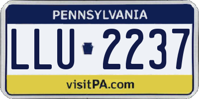 PA license plate LLU2237