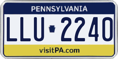 PA license plate LLU2240