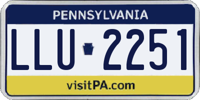 PA license plate LLU2251