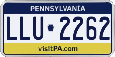 PA license plate LLU2262