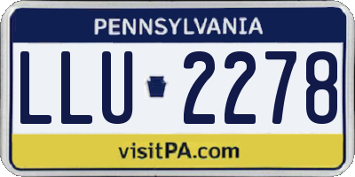 PA license plate LLU2278