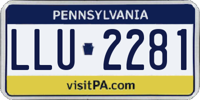 PA license plate LLU2281