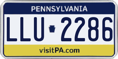 PA license plate LLU2286