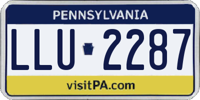 PA license plate LLU2287