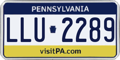 PA license plate LLU2289