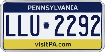 PA license plate LLU2292