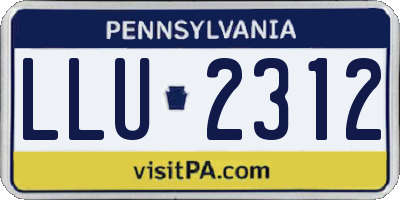 PA license plate LLU2312