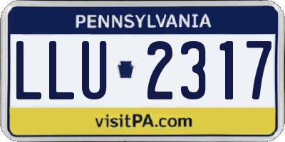 PA license plate LLU2317