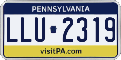 PA license plate LLU2319