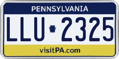 PA license plate LLU2325