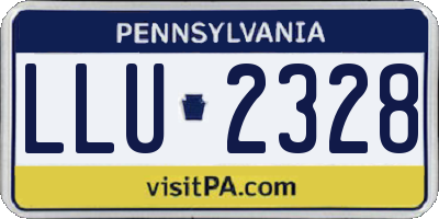 PA license plate LLU2328