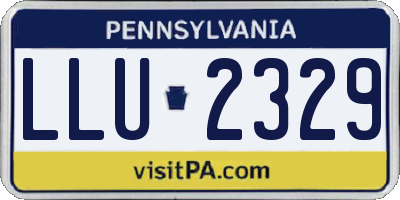 PA license plate LLU2329