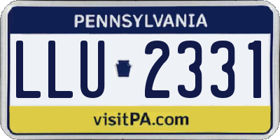 PA license plate LLU2331