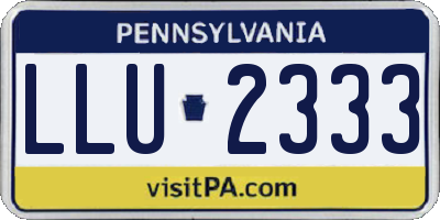 PA license plate LLU2333