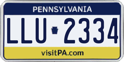 PA license plate LLU2334