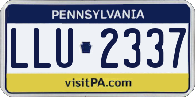 PA license plate LLU2337