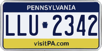 PA license plate LLU2342