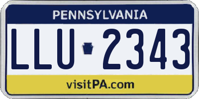 PA license plate LLU2343