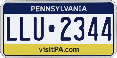 PA license plate LLU2344