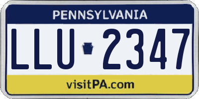PA license plate LLU2347